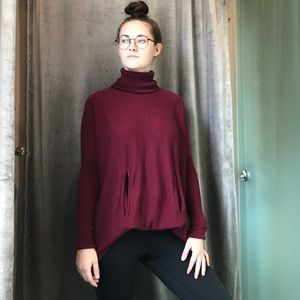 Garnet hill oversized burgundy sweater